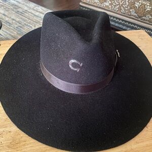Charlie Horse Black Flat Brim Hat - Women’s Small